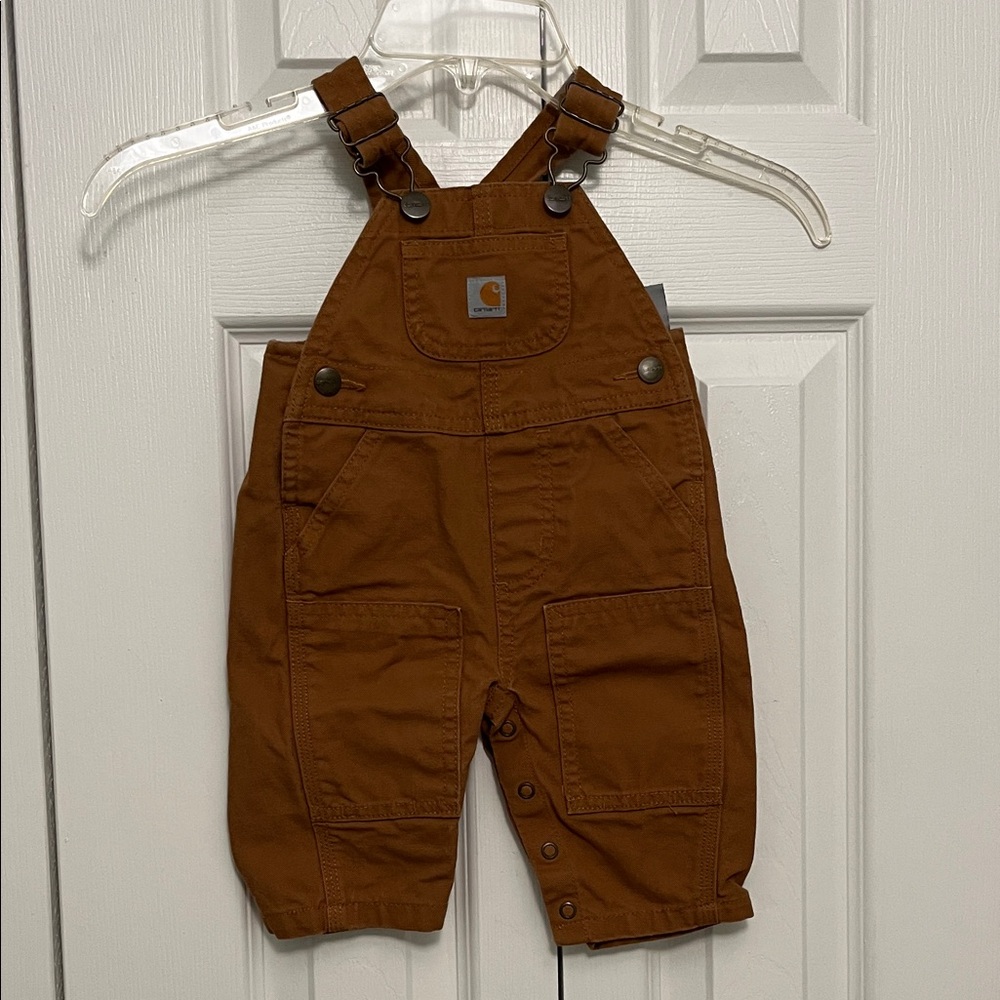 Carhartt Kids baby 3 M Overalls in Rich Brown